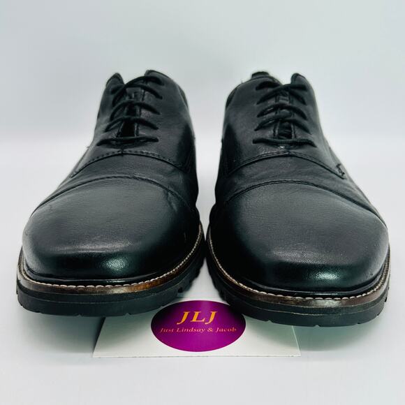 Cole Haan Men's Richardson Grand Black Leather Cap Toe Oxfords C28332 Size 10.5 - Picture 2 of 12